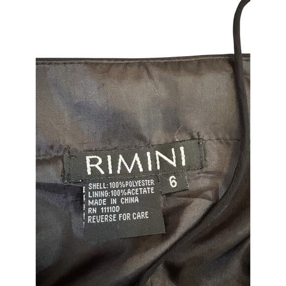 Vtg 90s Y2K Rimini Dress Black Beaded Sequin Sz 6 Iridescent Asymmetrical Hem - Picture 6 of 8